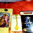 Gorgeous Vintage Necklace Trio~St Joseph/Jesus~St Teresa~Beautiful Blue Rosary!