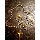 Gorgeous~Black And Gold Cross VTG Rosary