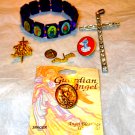 Beautiful Vtg religious lot of jewelry~bracelet~pins~cross pendant/rhinestones