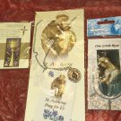Gorgeous religious lot St Anthony necklace small cross pin~mother Mary bookmark