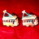 Vintage pinkish peach trolley car cufflinks~Rare and VERY hard to find!!