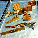 Vtg. Lot of Tie Clips/Single cuff links