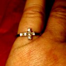 Gorgeous size 6 gold plated rhinestone cross ring~exquisitely beautiful!