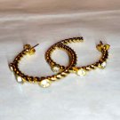 NIB Avon's golden brilliance vintage gold hoop earrings