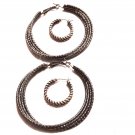 Two pairs of beautiful silver hooped earrings one large pair and one small pair