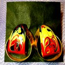 Beautiful gold and multicolored pierced earrings