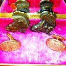 Men's Vtg. Gold Cufflinks /2 South Africa Magnet's