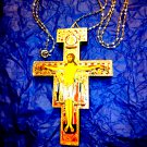 Gorgeous handmade cross made in Bethlehem attached to beautiful silver necklace
