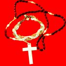 Beautiful vintage handmade rosary and bracelet set