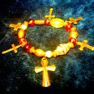 Earth tones cross bracelet~Beautiful!