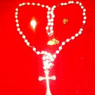 Gorgeous pearl handcrafted rosary & 3 cross pins