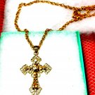 Beautiful vintage rhinestone cross necklace