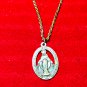 Mother Mary silver medallion necklace