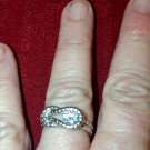 Sterling silver and Aurora Borealis ring size 7