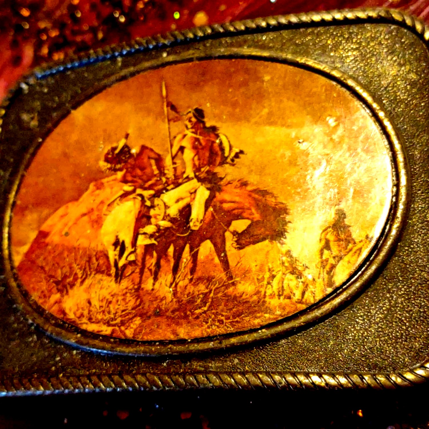 antique brass belt buckle