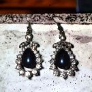 Beautiful blue and rhinestone dangle earrings