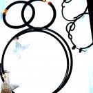 Lot of black hoop vintage earrings