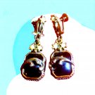 Gorgeous sterling silver and black onyx earrings with pearls 1950s