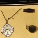 First communion necklace and ring set in original box! Very vintage very old!