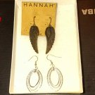 Gorgeous angel wing earrings and silver hoops