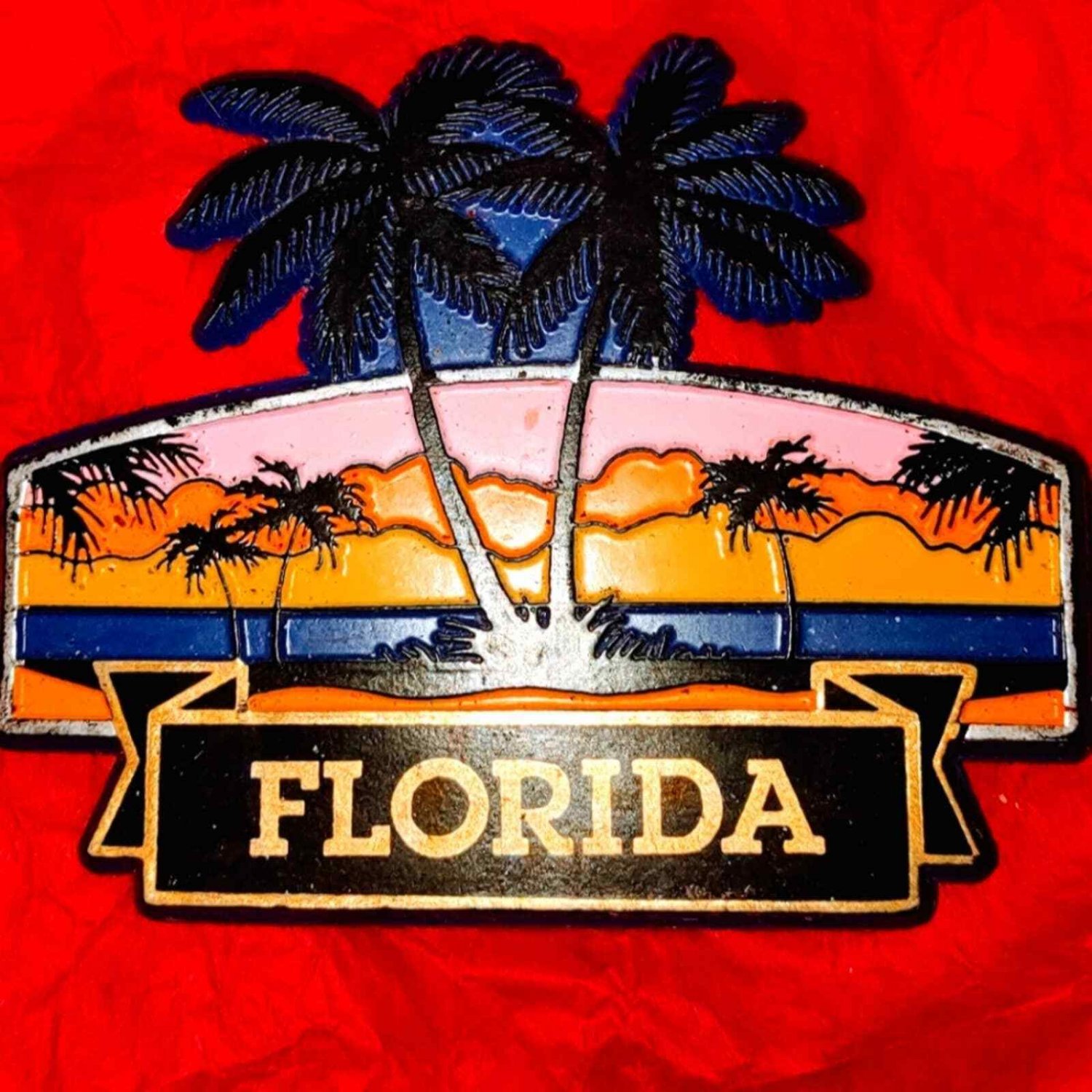 Magnete Frigo Souvenir Florida - Mappa Dello Stato In Resina PVC, Oggetto Da Collezione