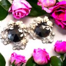 Exquisitely beautiful 1950s antique earrings clip-on