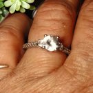 Exquisite Sterling Silver and Cz diamond solitaire ring size 7.5