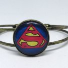 Vintage Superman Cabochon Dome Cuff Bracelet