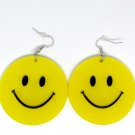 Black Lips Yellow Round smile happy Emoji Earring