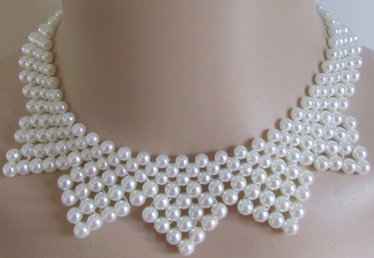 Handmade Retro Bridal Faux Pearl Choker Necklace