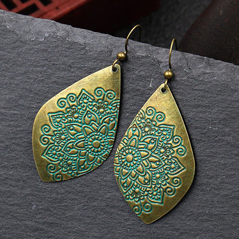 Ethnic Mysterious Leaf Shaped Earrings