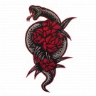 Red Flower Snake Large Back Patch for Custom Biker Vest Red Flower Snake Large Back Patch for Custom Biker Vest