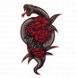 Red Flower Snake Large Back Patch for Custom Biker Vest