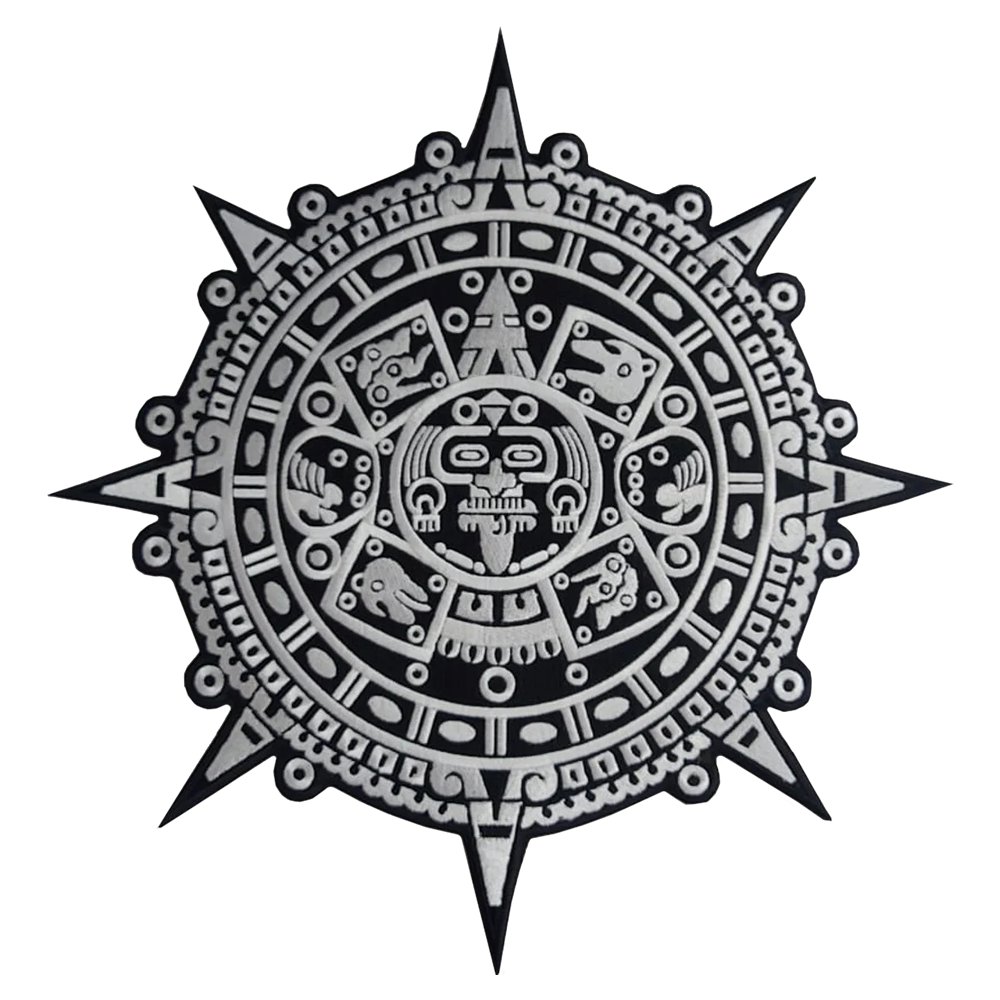 Aztec Calendar Large Back Patch Iron-On