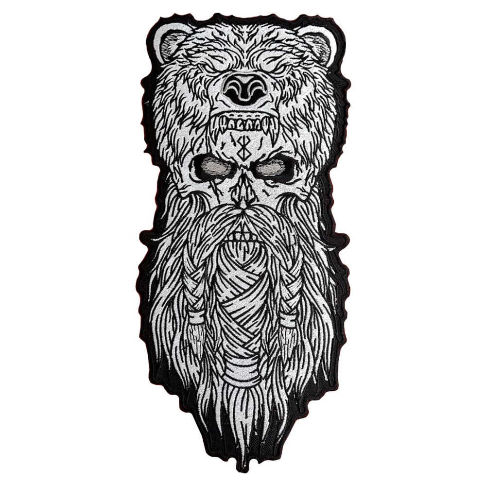Bear Totem Large Back Patch for Custom Biker Vest