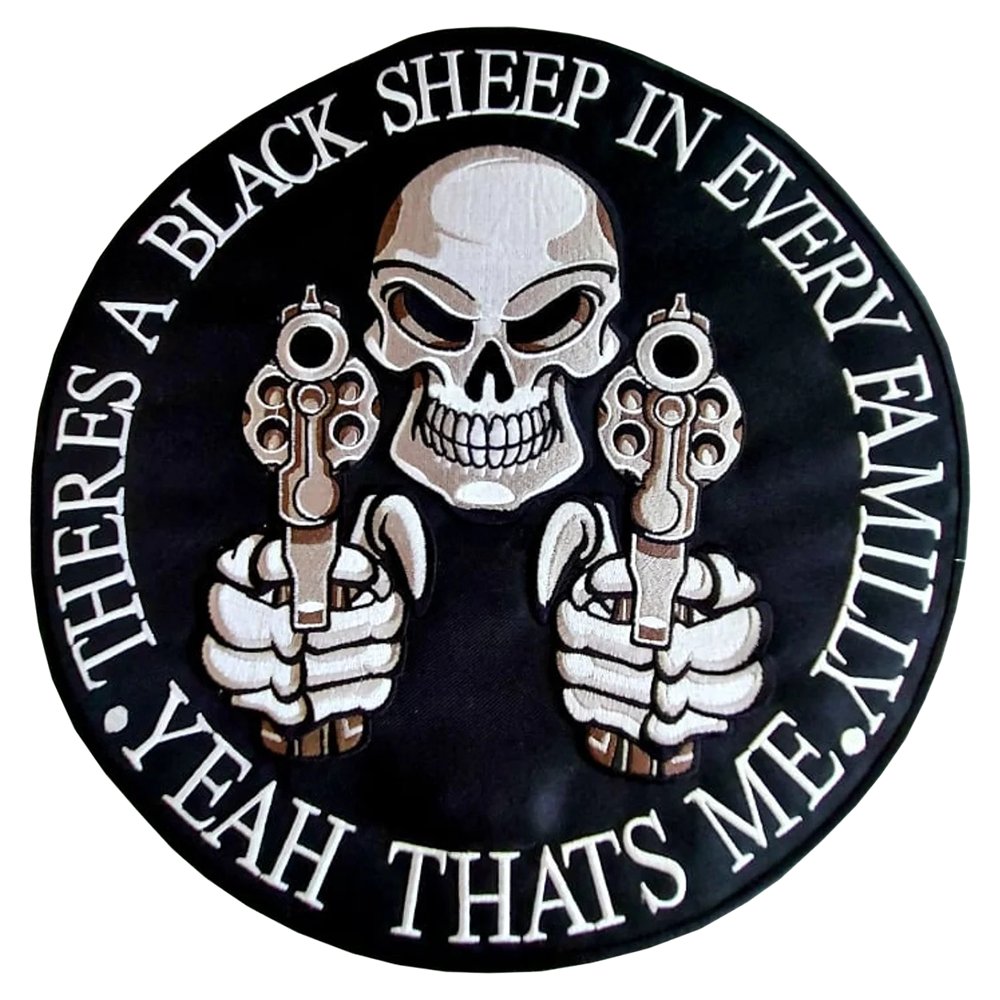 Black Sheep Large Back Patch for Custom Biker Vest