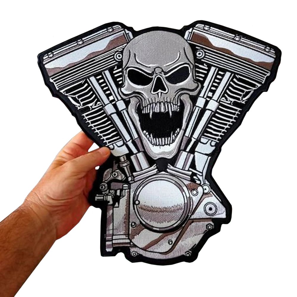 Harley Engine Large Back Patch for Biker Vest