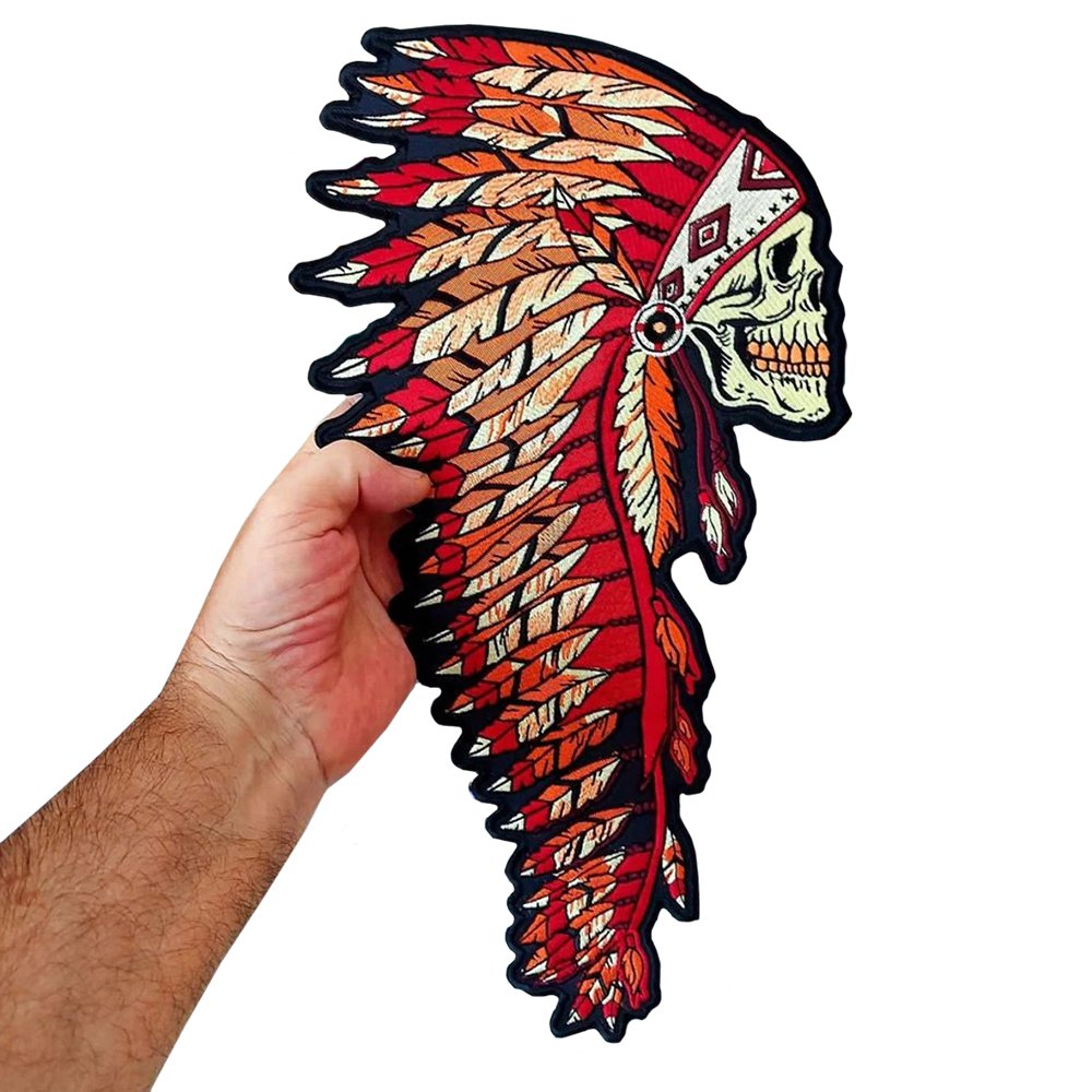 Indian Skull Patch for Custom Biker Vest