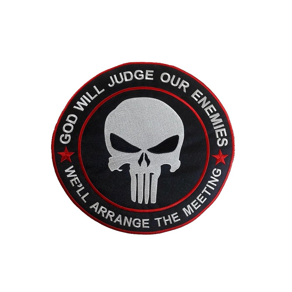 God Judge Skull Large Back Patch for Custom Biker Vest
