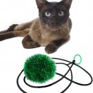 Hanging Interactive Cat Toy Green Tinsel Teaser Ball