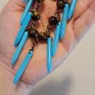 Handmade Tiger's Eye Turquoise Spike Chain Bracelet