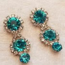 Teal Rhinestone Earrings