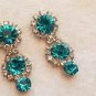 Teal Rhinestone Earrings