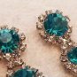 Teal Rhinestone Earrings