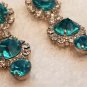 Teal Rhinestone Earrings