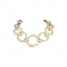 Gold Tone Hammered Matte Graduated Link Bracelet