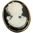 Vintage Gold Tone Cameo Brooch