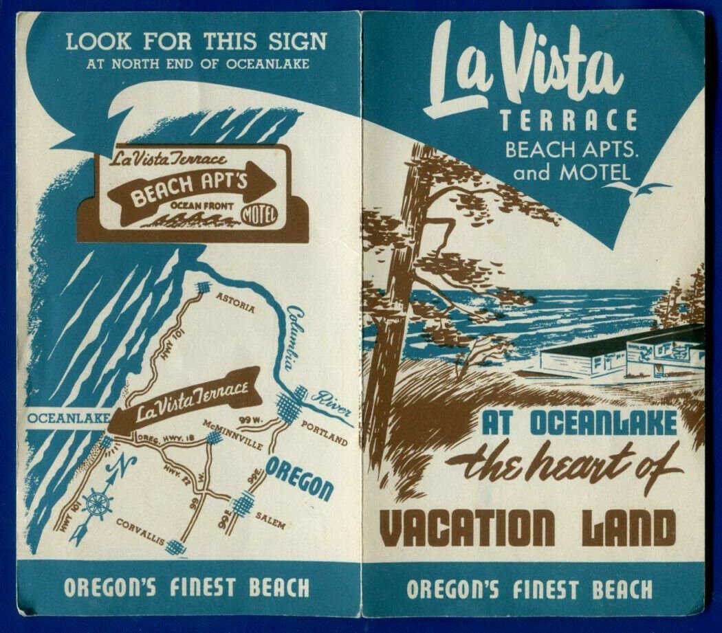 La Vista Terrace Beach Apartments Motel Oceanlake Beach Oregon Brochure