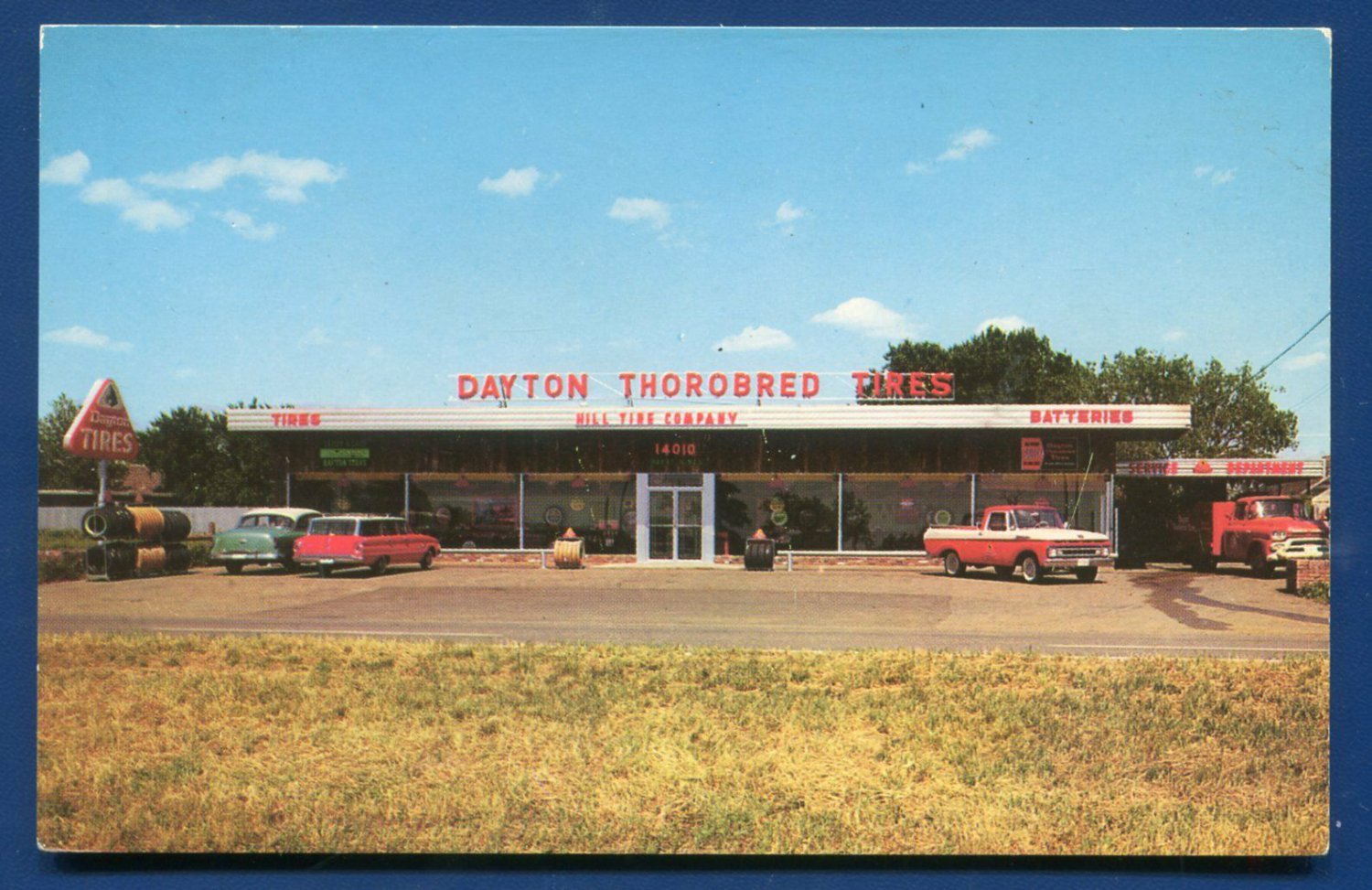 Hill Dayton Tire Thorobreds tires Company Dallas Texas tx old postcard