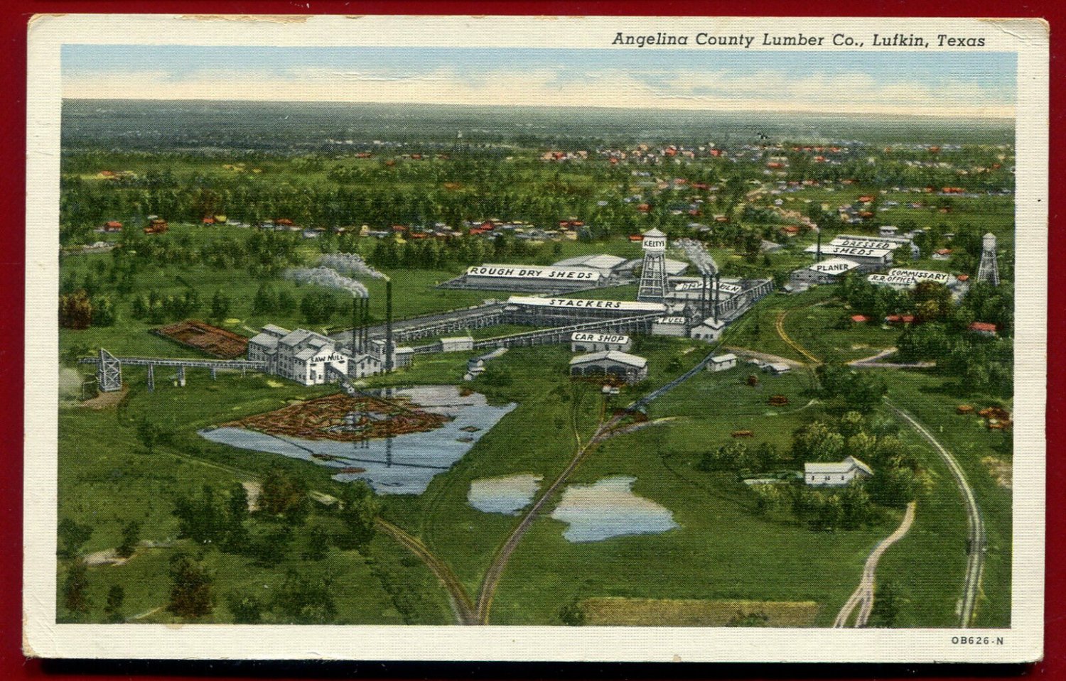 Angelina County Lumber Company Lufkin Texas Postcard